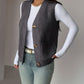 Buttoned V-Neck Knit Vest
