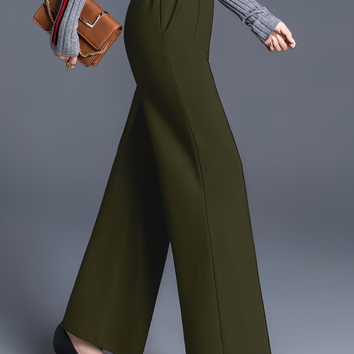 High-Waisted Wide-Leg Trousers