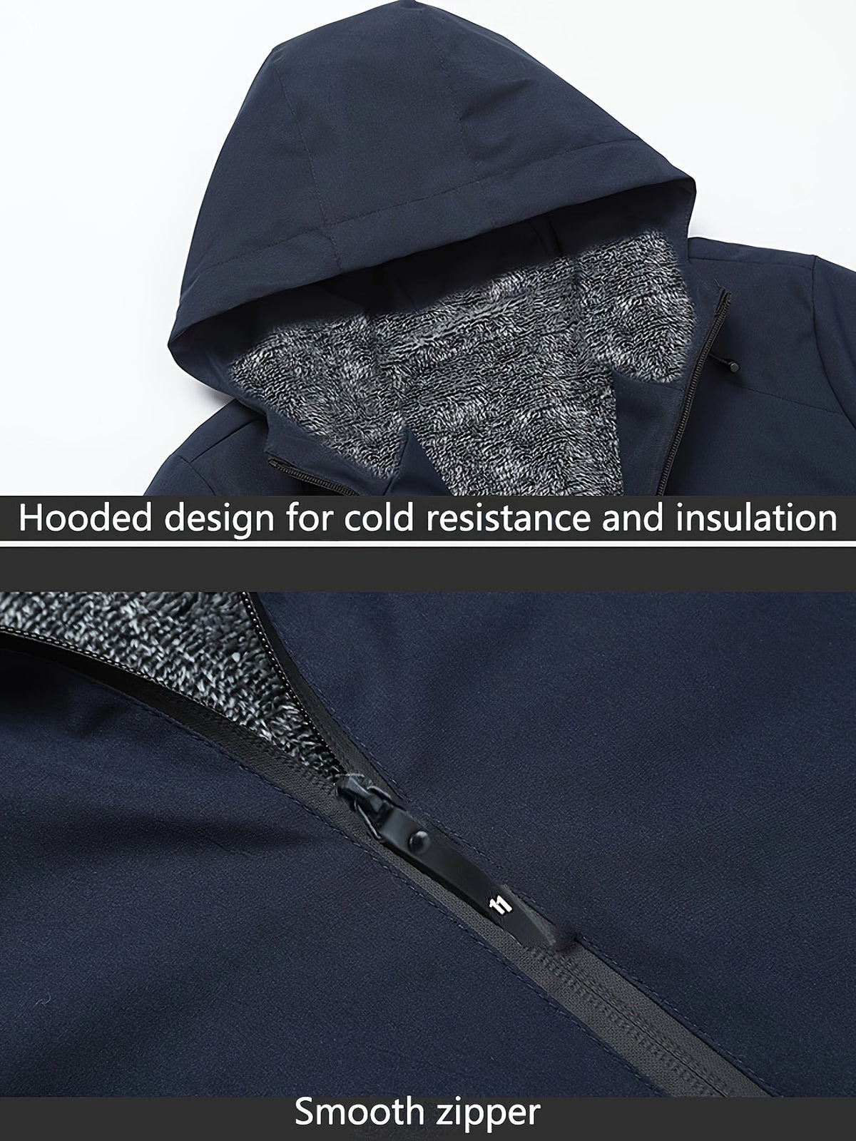 Fleece-Lined Hooded Jacket