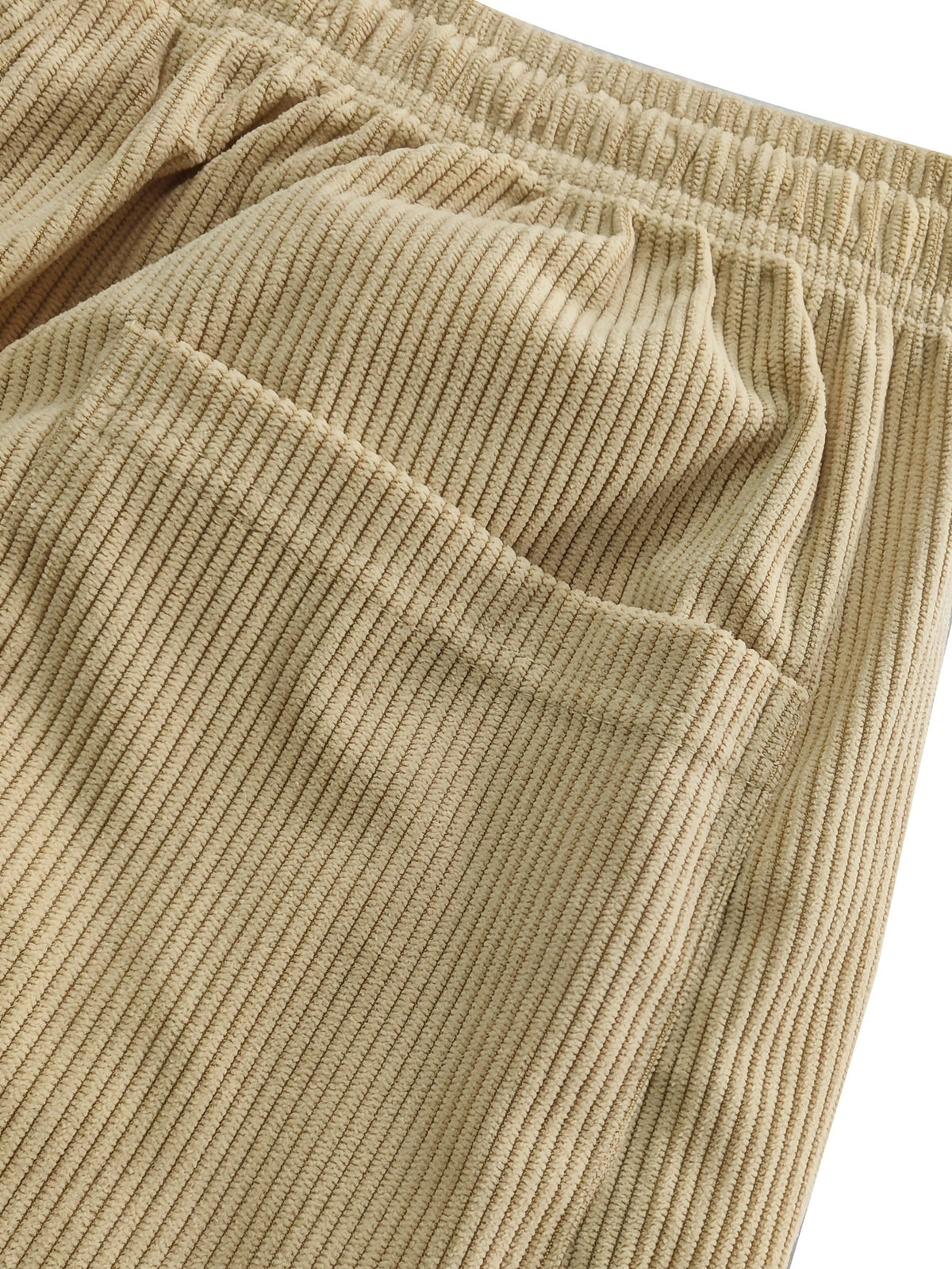 Relaxed Straight-Leg Ribbed Trousers