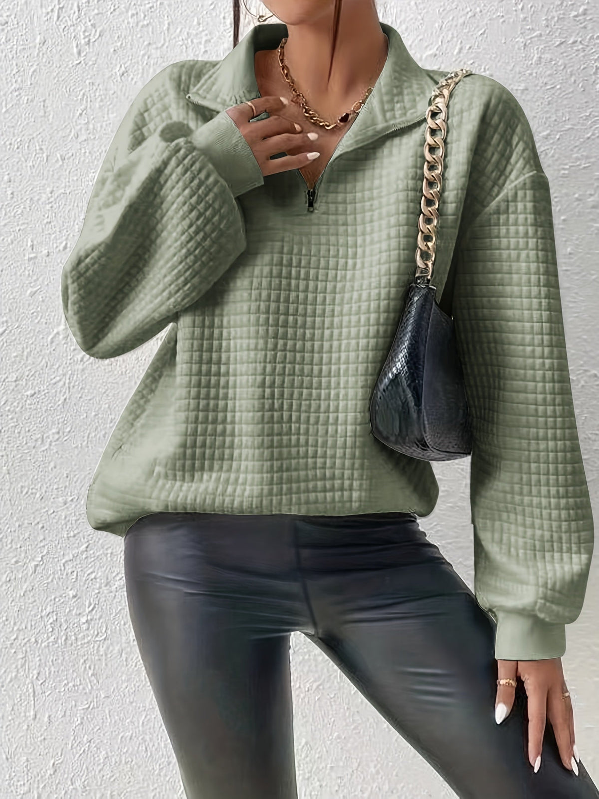 Relaxed Quarter-Zip Pullover