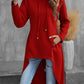 High-Low Drawstring Hoodie