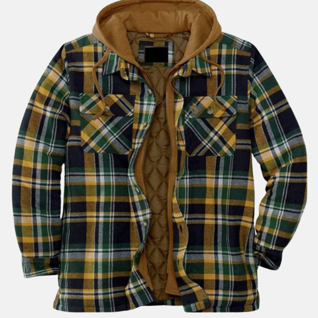 Rugged Hooded Plaid Jacket