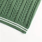 Cable-Knit V-Neck Sweater Vest