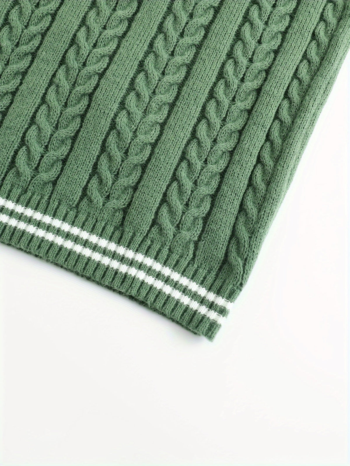 Cable-Knit V-Neck Sweater Vest