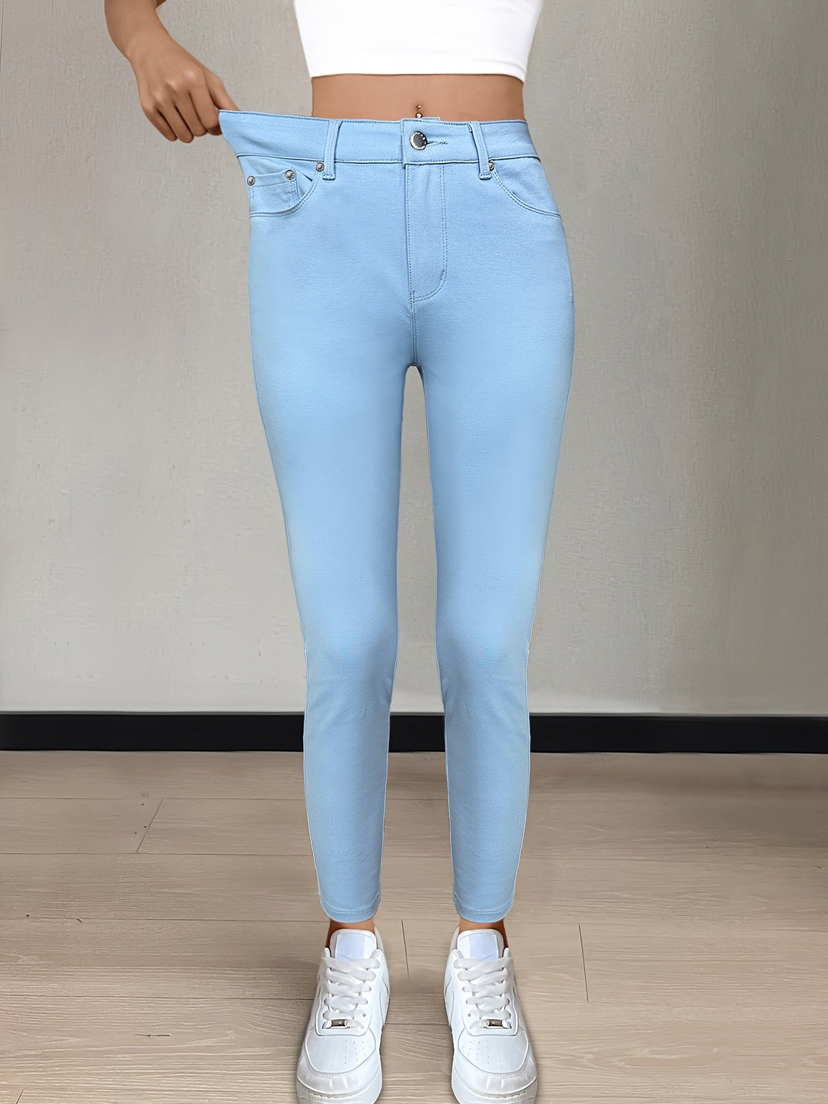 High-Waist Skinny Jeans