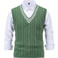 Cable-Knit V-Neck Sweater Vest