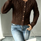 Cable-Knit Button-Front Cardigan