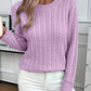 Cable-Knit Round Neck Sweater
