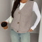 Buttoned V-Neck Knit Vest
