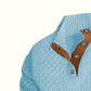 Stand Collar Button Henley Sweater