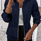 Quilted-Texture Baseball Jacket
