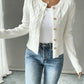 Cable-Knit Button-Front Cardigan