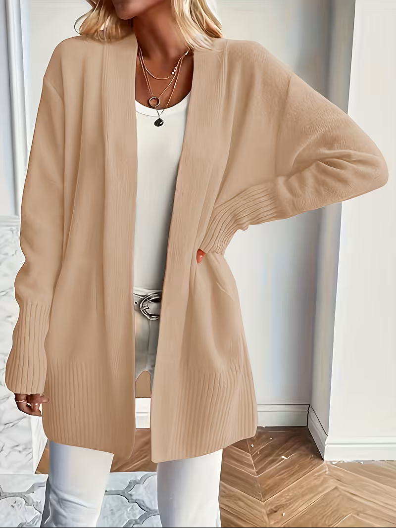 Relaxed Open-Front Cardigan