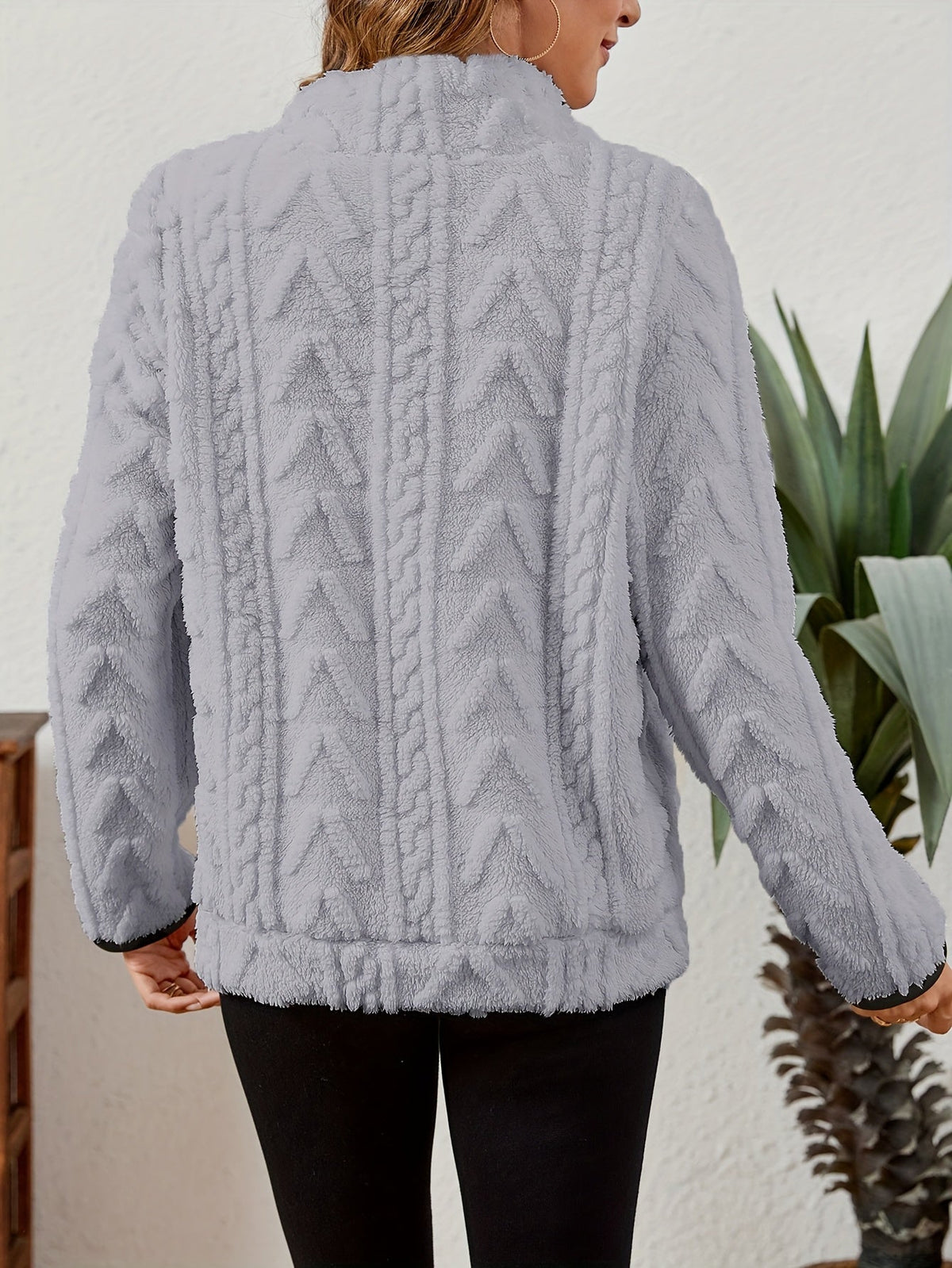 Half-Zip Textured Pullover