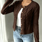 Cable-Knit Button-Front Cardigan