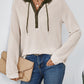 Relaxed Waffle-Knit Hooded Top