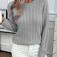 Cable-Knit Round Neck Sweater