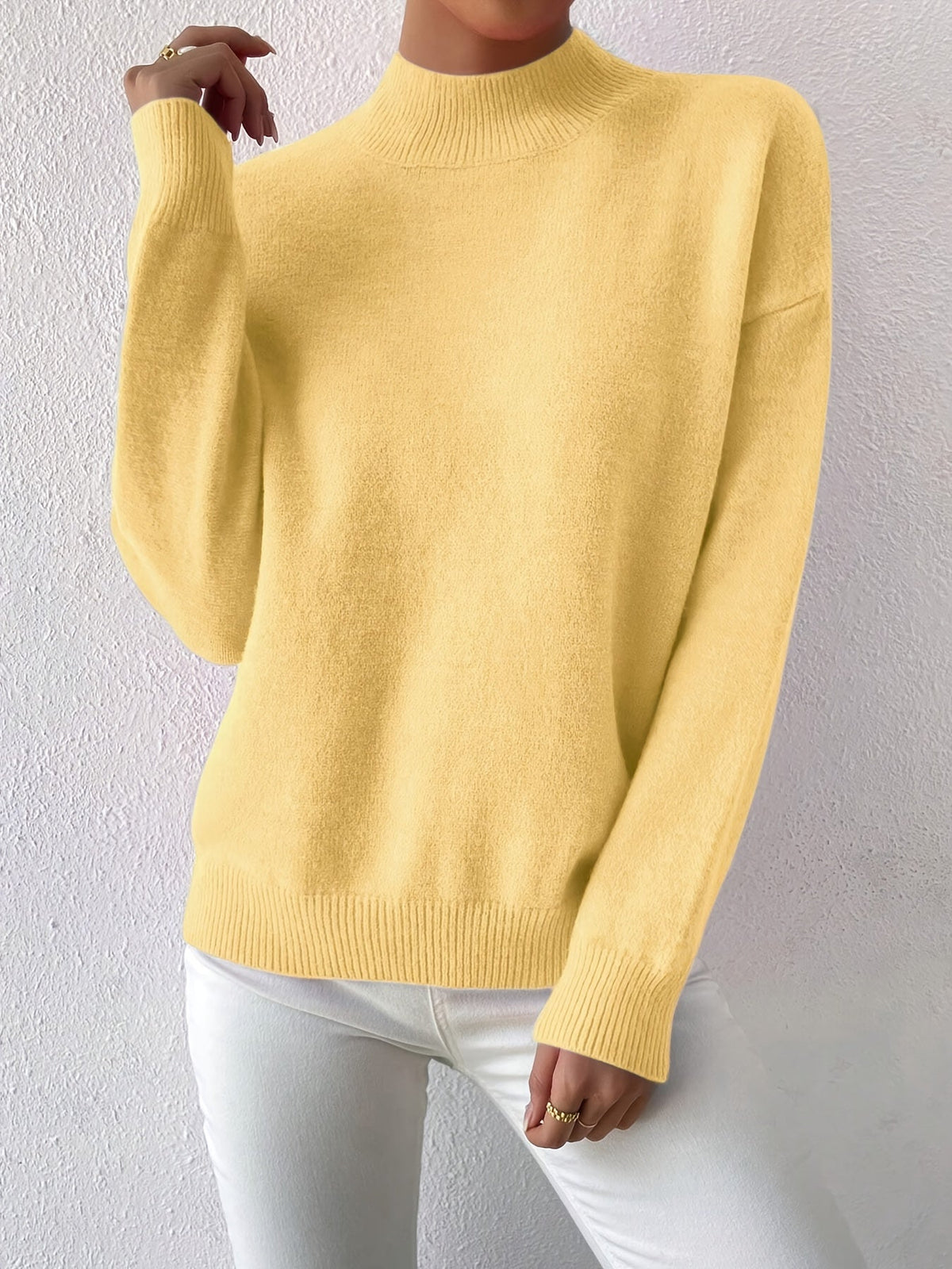 Mock Neck Relaxed Fit Sweater