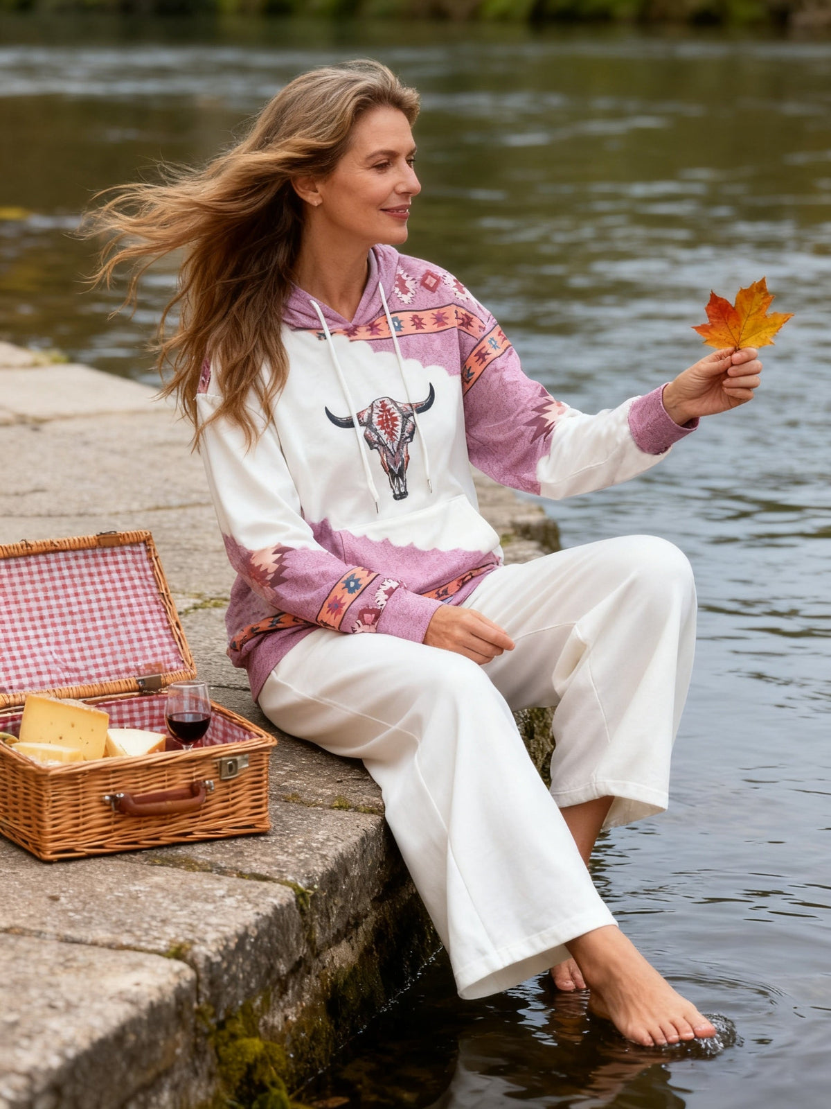 Western-Inspired Print Hoodie