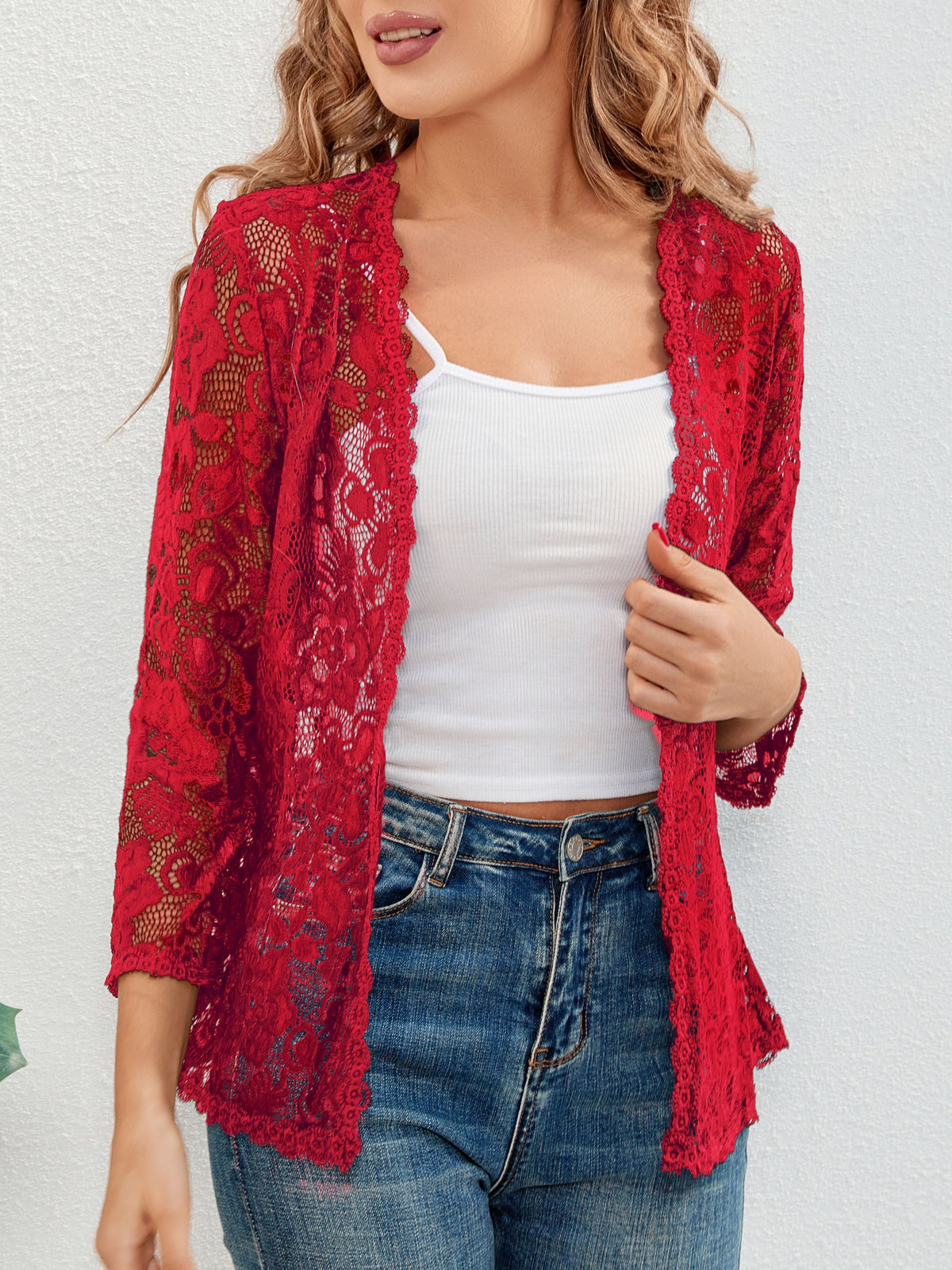 Floral Openwork Cardigan