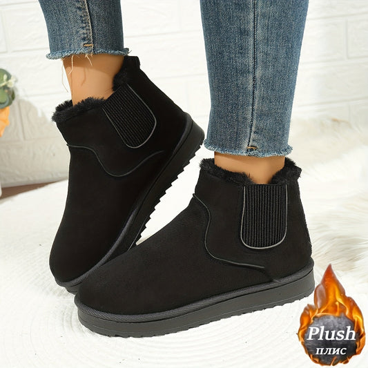 Platform Ankle Boots with Plush Lining