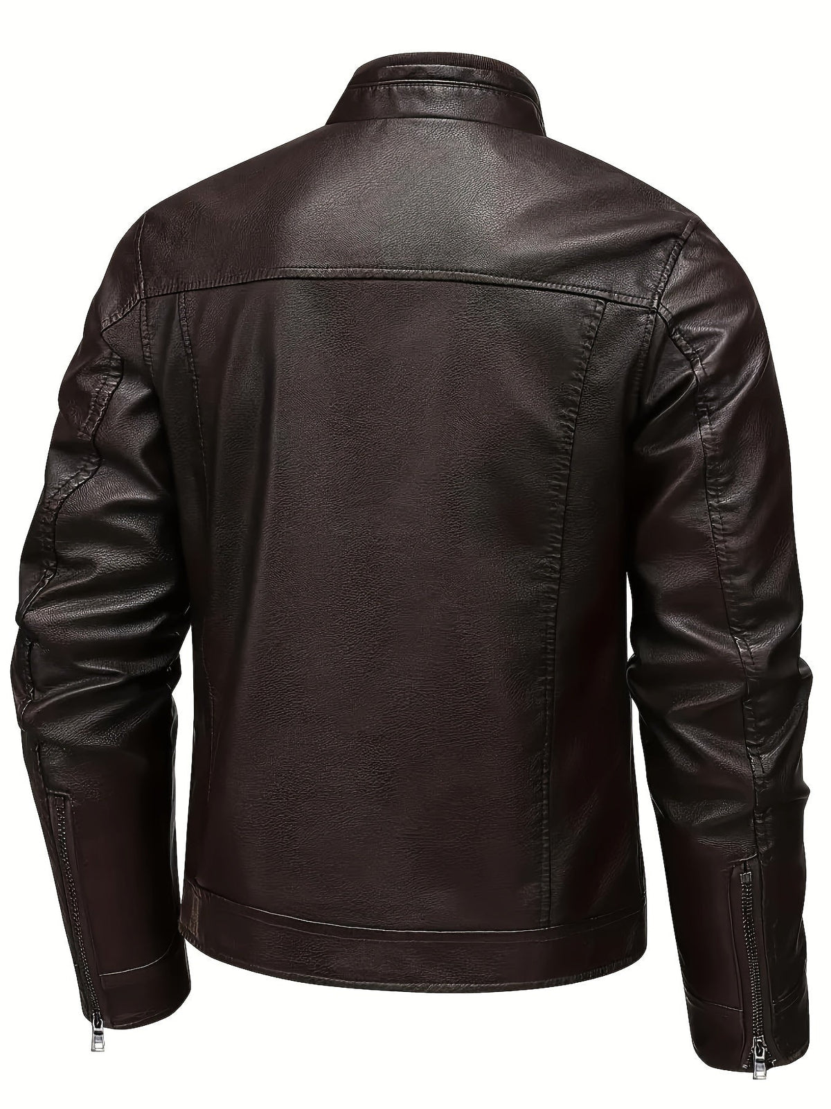 Classic Stand-Collar Moto Jacket