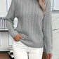 Cable-Knit Round Neck Sweater