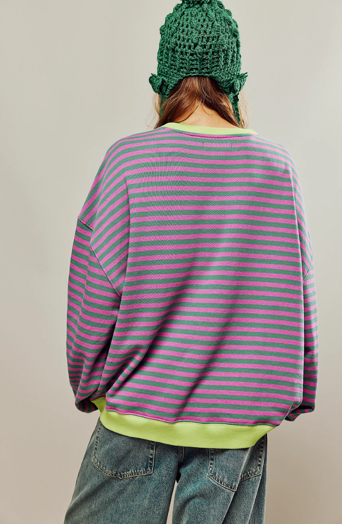Striped Round-Neck Pullover