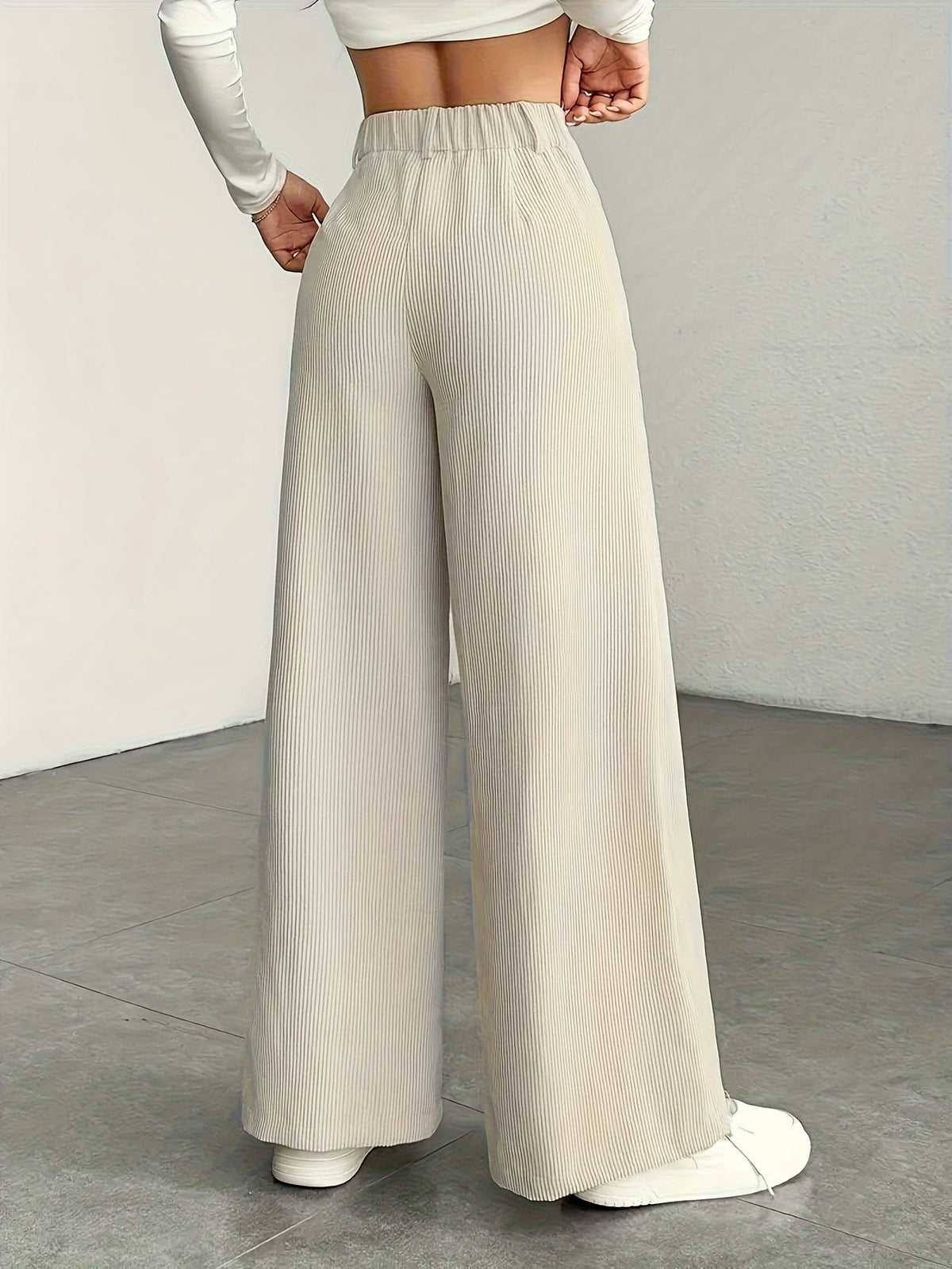 High-Waisted Wide-Leg Trousers