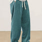 Relaxed Straight-Leg Ribbed Trousers