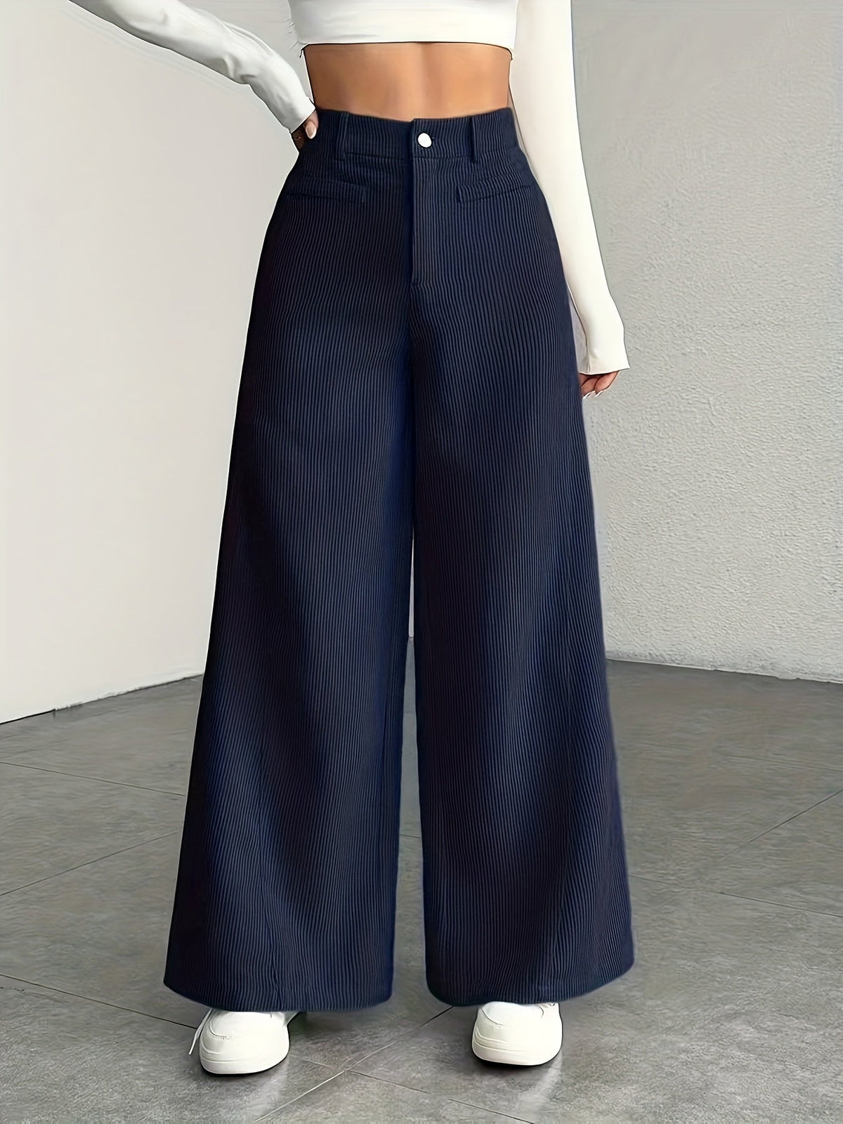 High-Waisted Wide-Leg Trousers
