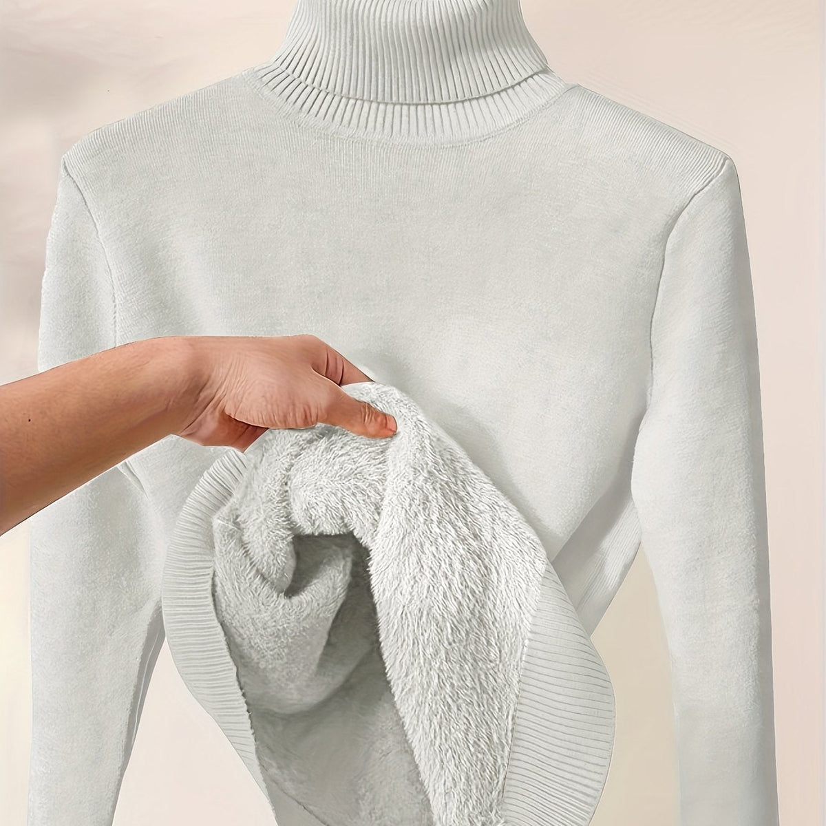 High-Neck Lined Sweater