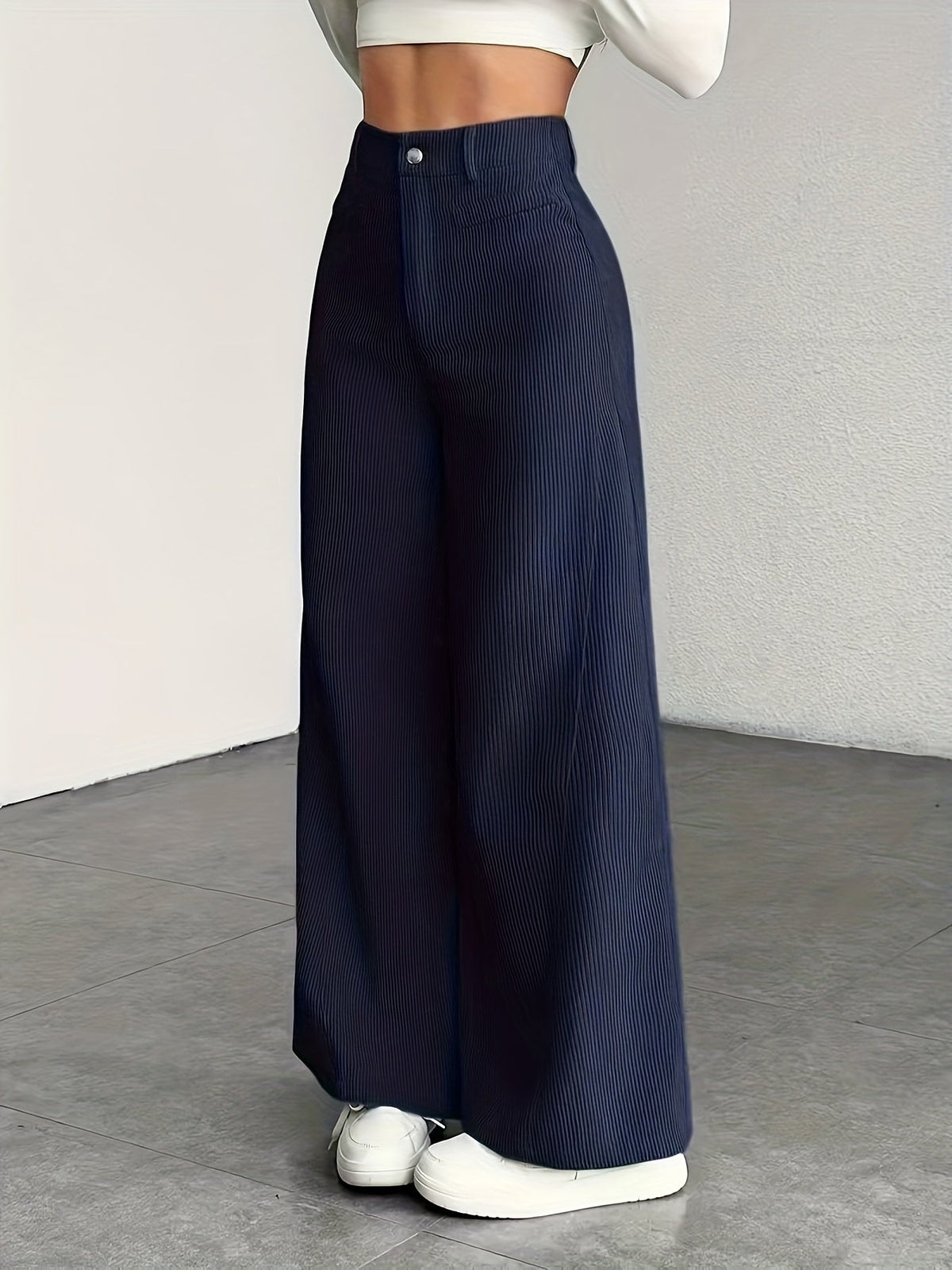 High-Waisted Wide-Leg Trousers