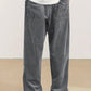 Relaxed Straight-Leg Ribbed Trousers