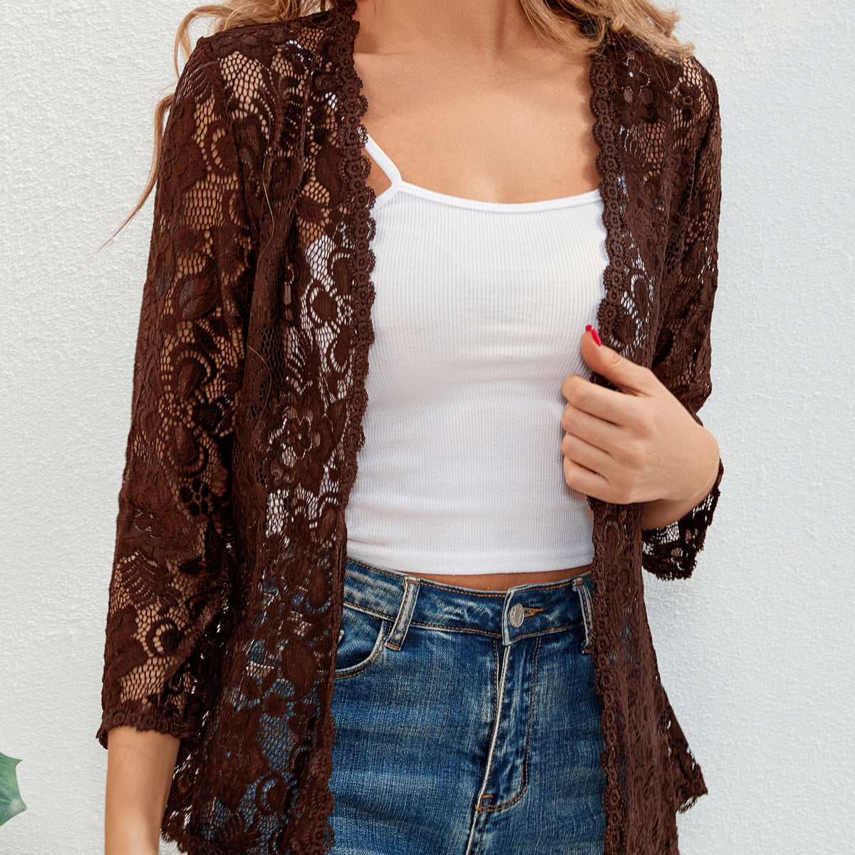 Floral Openwork Cardigan