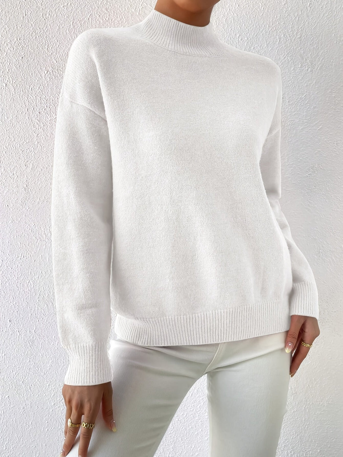 Mock Neck Relaxed Fit Sweater