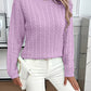 Cable-Knit Round Neck Sweater