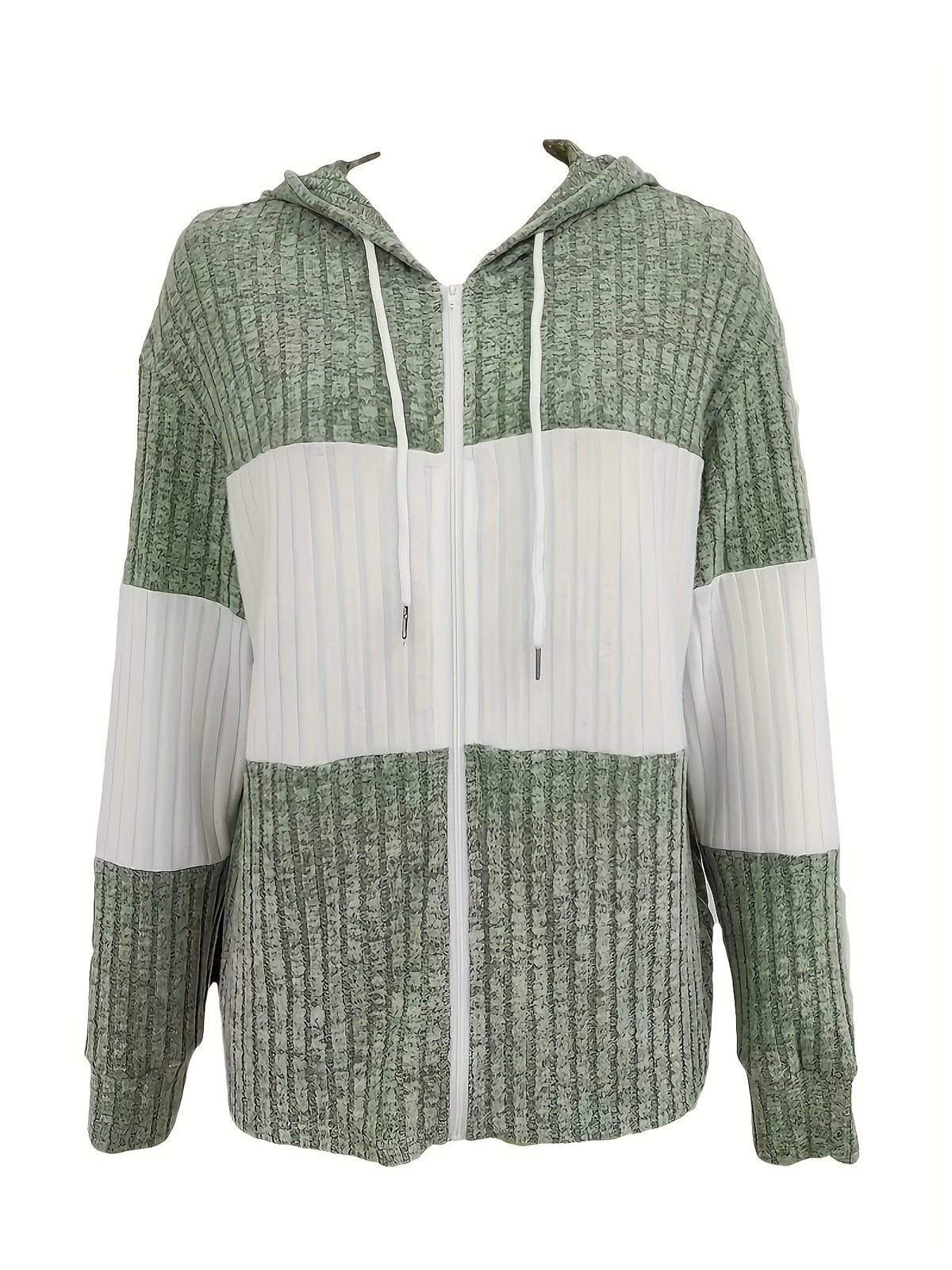 Color-Block Zip-Up Hoodie