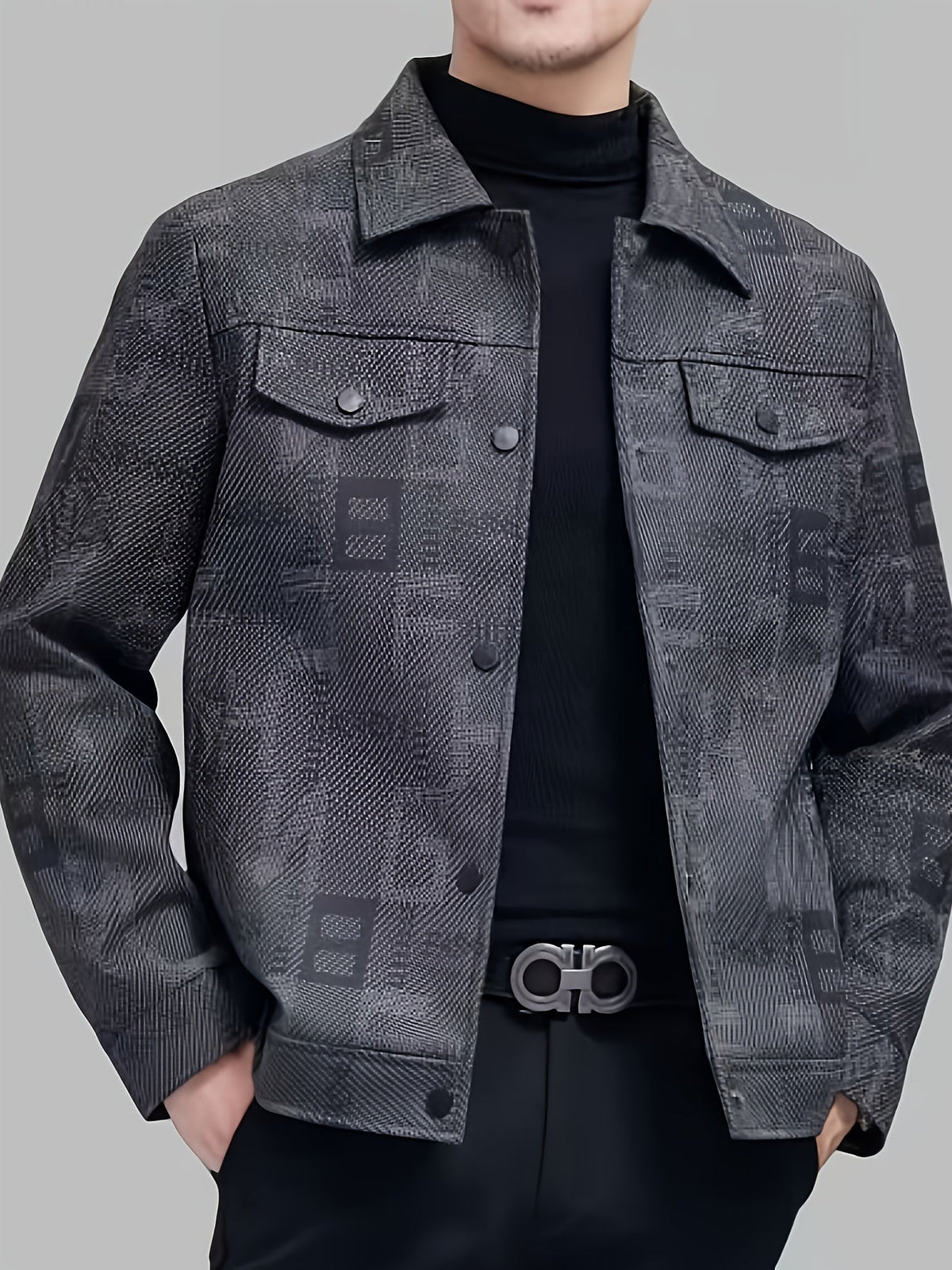 Patterned Trucker Jacket