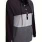 Color Block Button-Neck Hoodie
