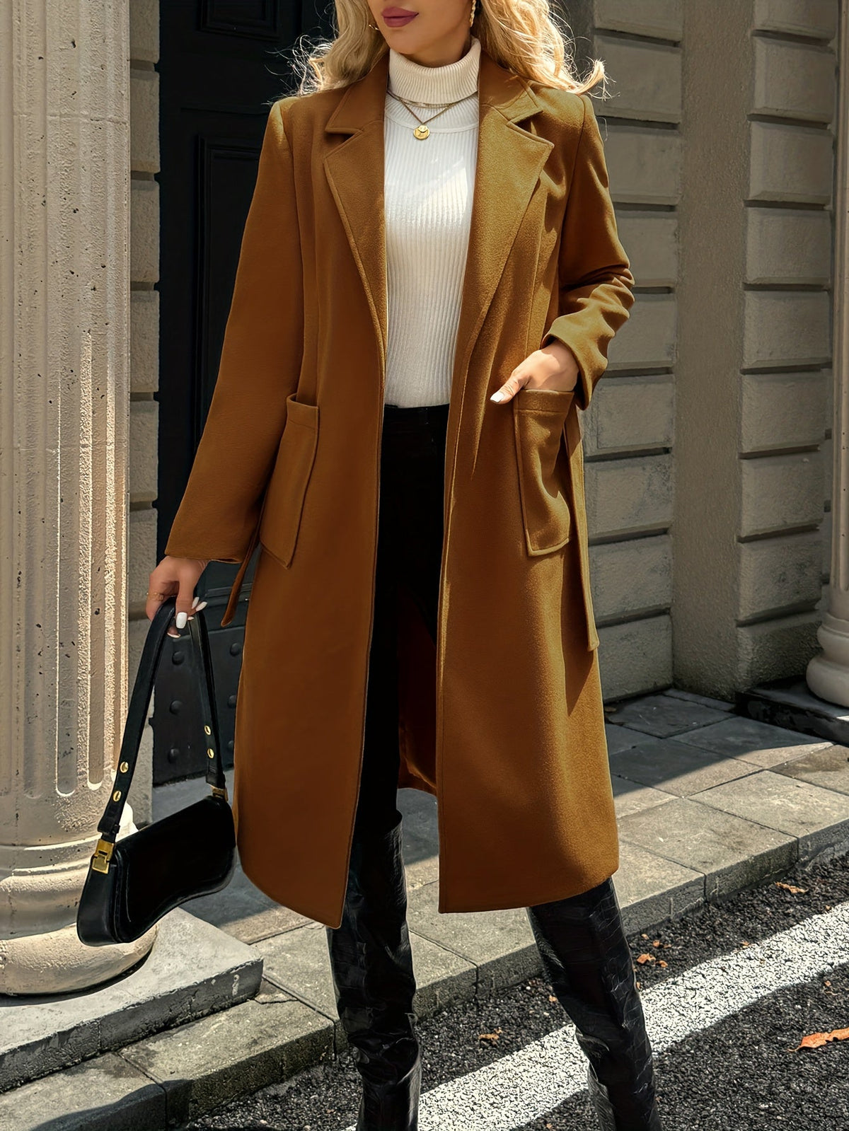Tailored Belted Long Coat