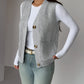 Buttoned V-Neck Knit Vest