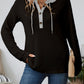 Relaxed Waffle-Knit Hooded Top