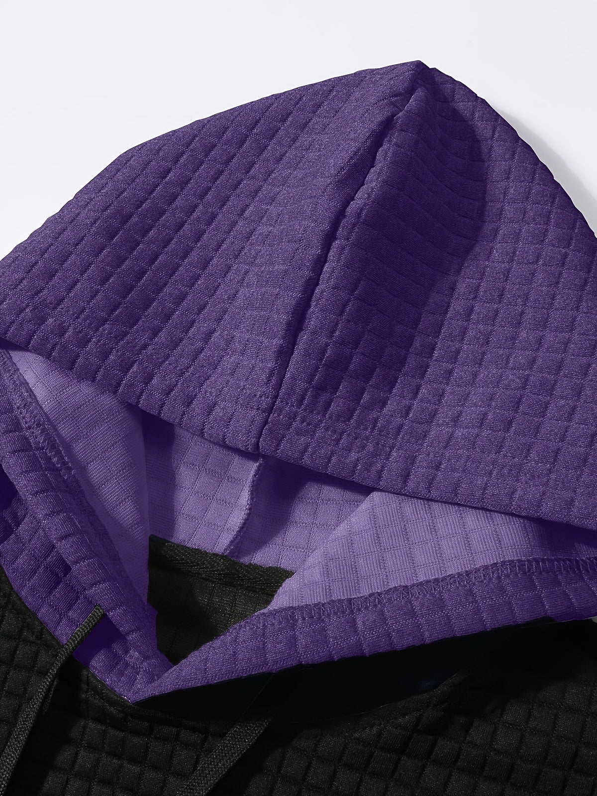 Textured Color-Block Hoodie
