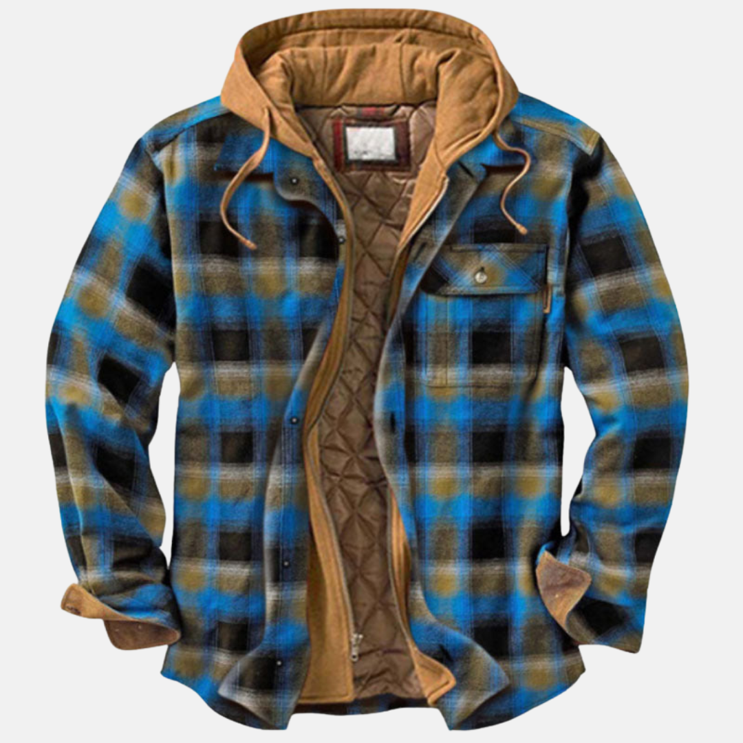 Rugged Hooded Plaid Jacket
