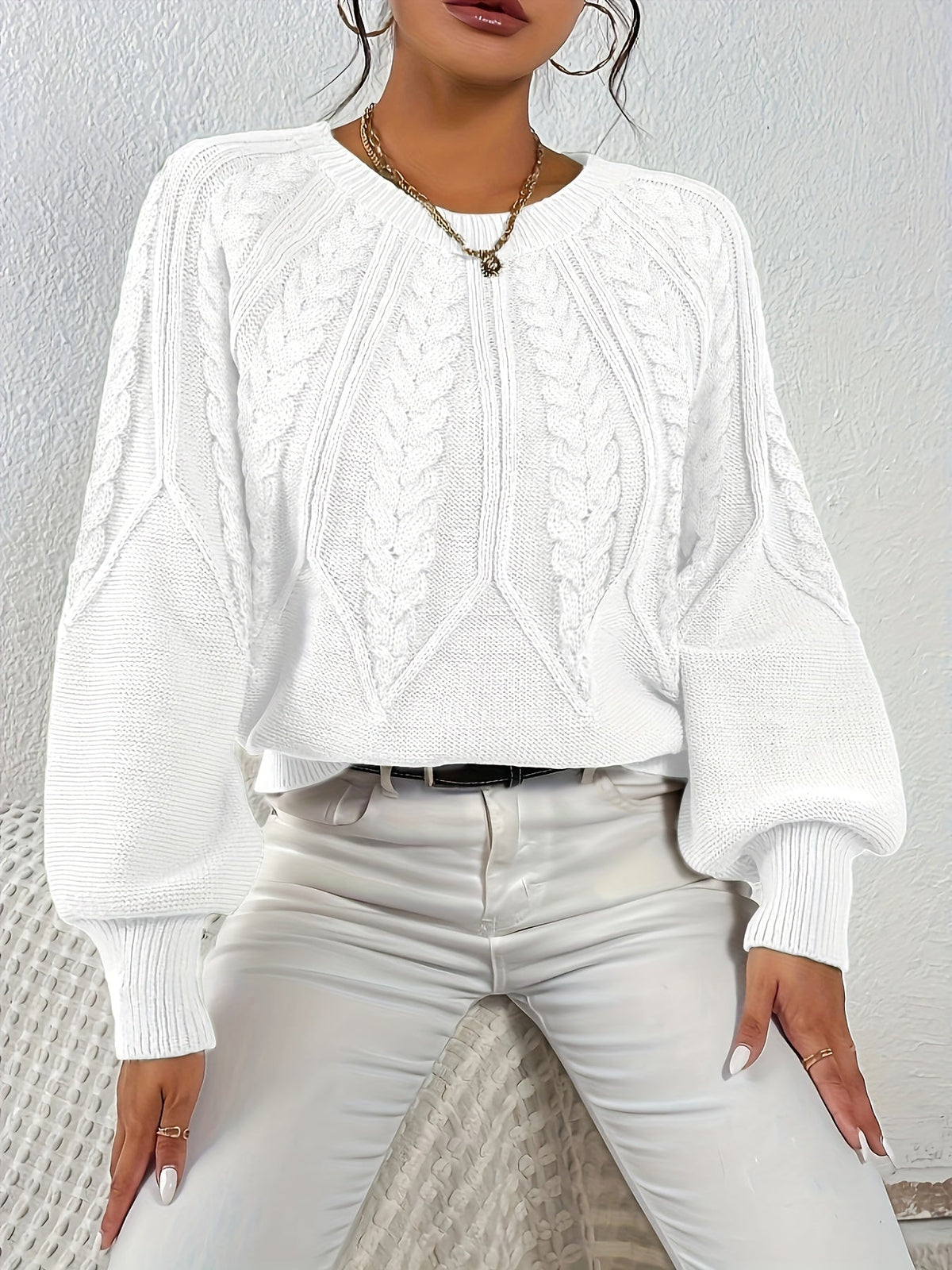 Relaxed Cable-Knit Sweater