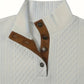 Stand Collar Button Henley Sweater