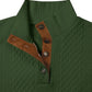 Stand Collar Button Henley Sweater