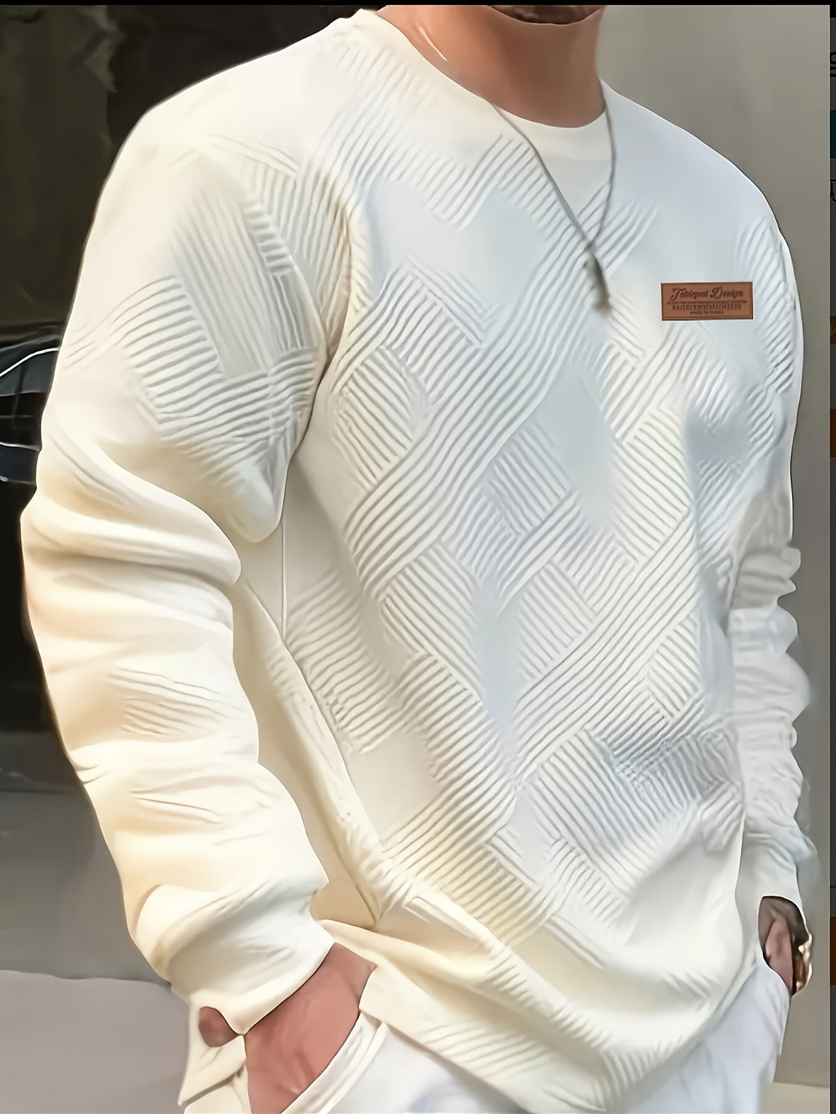 Textured Crew Neck Sweatshirt